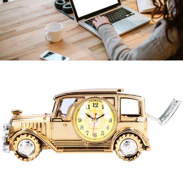 Reloj despertador con modelo de coche, reloj despertador con esfera grande, reloj despertador multifuncional elaborado con cuidado