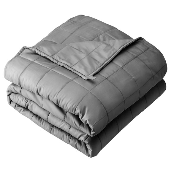 Bare Home Manta con Peso de 20 Libras para Adultos 60 x 80, Sarga de Algodón de 210 Hilos, Gris Claro
