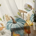 thumbnail image 5 of Orange White Pumpkin Fall Sheer Curtains 63 Inches Length 2 Panels Set, Window Sheer Curtains for Living Room/Bedroom,Thanksgiving Floral Leaves Rustic Light Filter Rod Pocket Curtain 52'' x 63'' x 2, 5 of 7