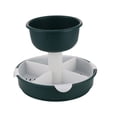 thumbnail image 1 of Kearding Placa giratoria de ABS, organizador de platos calientes, estante de almacenamiento de ingredientes de doble capa, estante de doble capa Cocina y Comedor Verde oscuro, 1 of 6