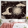 thumbnail image 6 of Sun and Moon Tapestry, Aesthetic Black Dark Spiritual Tapestries Mystic Burning Sun with Clouds Star Wall Hanging decor for Bedroom, 6 of 7