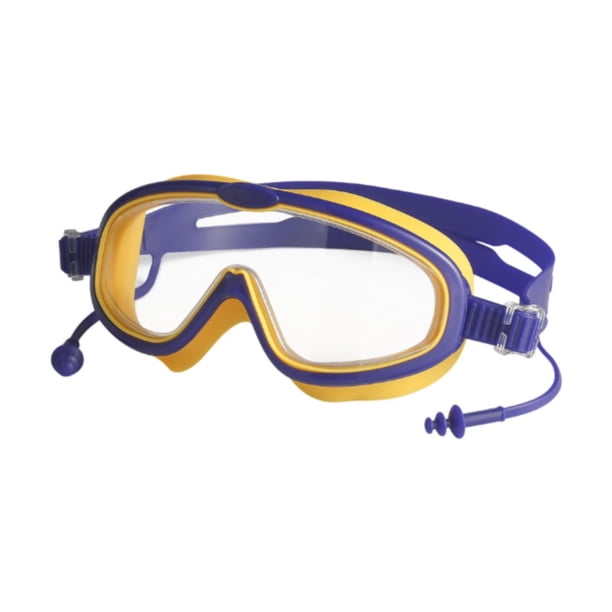 Gafas de natación para niños, cómodas, con correa ajustable, visión clara para verano. Amarillo azul
