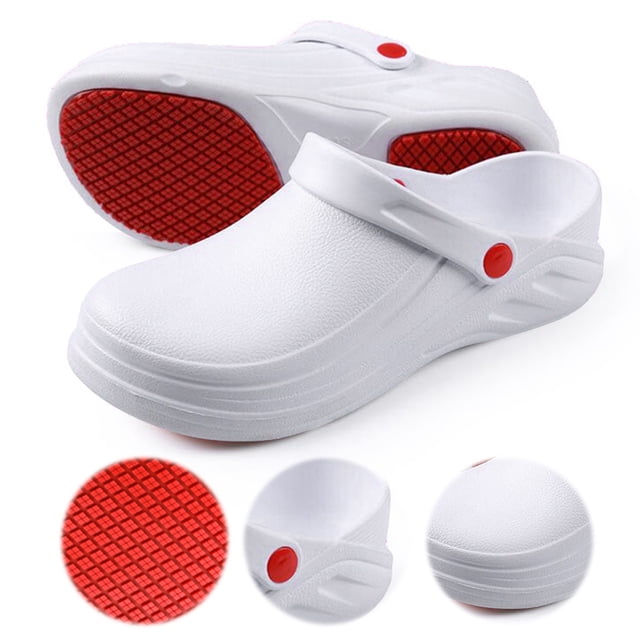 Zapatos enfermera chef para mujeres hombres (42-43) blanco