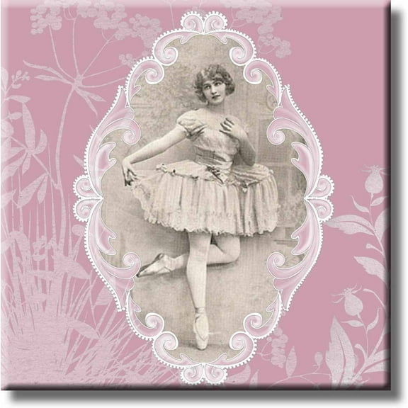 Vintage Ballerina Picture on Stretched Canvas, Wall Art Decor, Ready to Hang