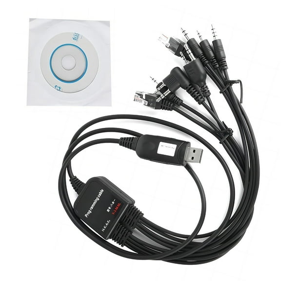 8 in 1 USB Programming Cable for Two Way Radio Walkie Talkie with Disc Radio 8 in 1 USB Programming Cable