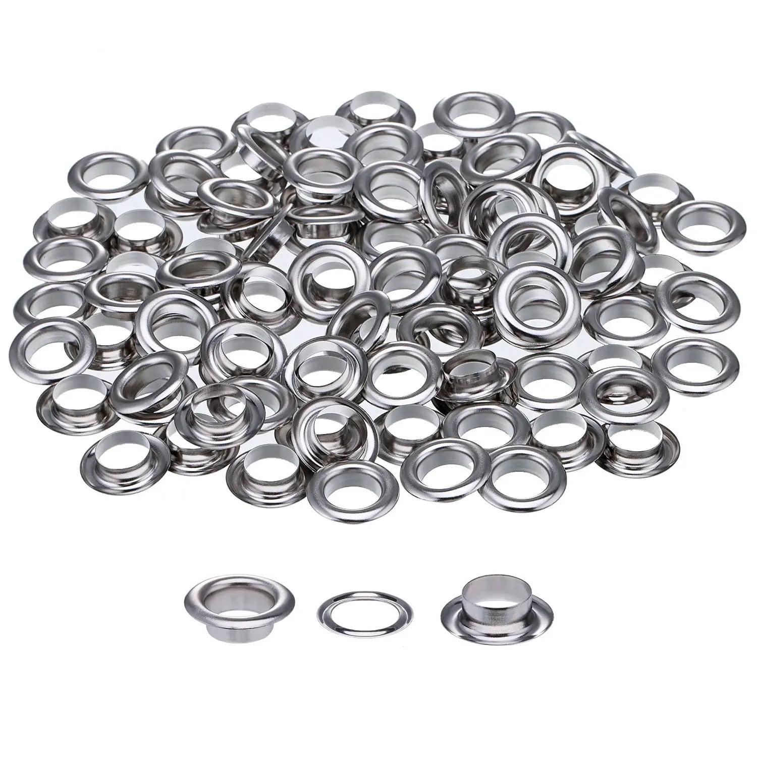NOGIS 10Pcs 1 Inch 25mm Silver Thicken Grommet Eyelets Metal Eyelets