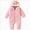 O41-Pink, variant on 0-3 Months Newborn Baby Bear Outfit Suit With Fold Over Mittens Footies Girls Boys Winter Fleece Clothes Hooded Romper Snowsuit