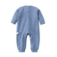 thumbnail image 2 of Side Button Onesie for Toddler Soft Solid Color Casual Romper Fleece Warm One Piece Jumpsuit Cute Baby Girl Lounge Clothes, 2 of 4