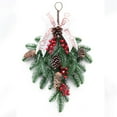 thumbnail image 4 of Garland Door Hanging Christmas Cane Circle Simulation Cotton Wreath Decoration, 4 of 8