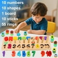 thumbnail image 5 of Syenll Montessori Educational Wooden Toys, Kids Number Puzzle Learning Toys, Counting Shape Stacking Game for Toddlers Age 3-5, 5 of 8