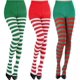 thumbnail image 5 of L 2 Pares Medias Medias A Rayas Disfraz De Elfo Navideño, 5 of 5