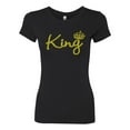 thumbnail image 2 of Wild Bobby, King Gold Script, Pop Culture, Women Slim Fit Junior Tee, Black, Small, 2 of 4