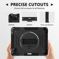 thumbnail image 3 of Shockproof Case for Apple iPad Pro 11 Inch 2022/2021/2020/2019/ iPad Air 5th 4th Gen, with Pencil Holder Military Grade Protection Rotating Stand Hand Strap Shoulder Strap Bumper Rugged Case, Black, 3 of 8