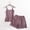 Purple A4, variant on Hrsba Women's Pajama Set 2 Piece Solid Color Fabric Loose Spaghetti Strap with 5/8 Length Pants Sleepwear