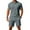 Gray, variant on Men's Casual 2-Piece Quick-Dry Set, Loose Breathable Short Sleeve Polo Shirt and Elastic Waist Shorts, Summer Outfit For Travel and Sports,Army Green,L