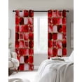 thumbnail image 3 of Fsddascl Red Geometric Blackout Curtains for Bedroom/Living Room, Thermal Insulated Kitchen Curtains, Modern Abstract Art Botanical Grommet Darkening Window Treatment Drapes 52"x45"x2, 3 of 8