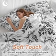 thumbnail image 5 of Black Gray Fruit Bedding 3 Piece Duvet Cover Set Full Size, Vintage Plant Nature Botanical Flower Soft Microfiber Comforter Cover with Zipper Closure & Pillowcases, FadeResistant Quilt Cover, 5 of 9