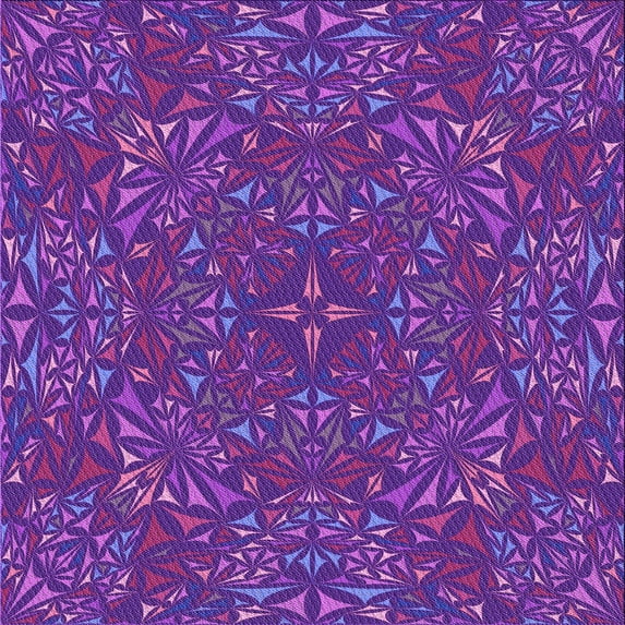 Ahgly Company Indoor Square Patterned Jasmine Purple Area Rugs, 7' Square