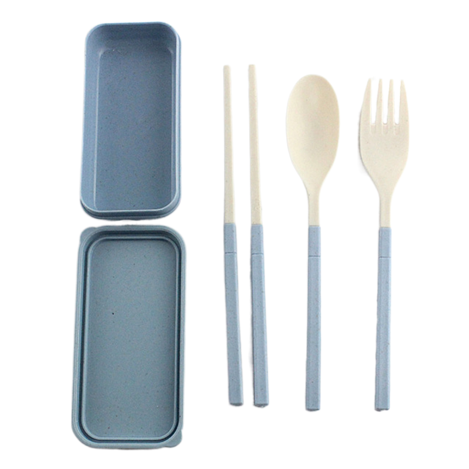 VEAREAR 5Pcs Cutlery Set with Storage Box Folding Food Grade Nonslip