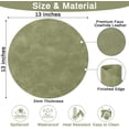 thumbnail image 4 of LOKHOM 13" Round Placemats Set of 6, Faux Leather Waterproof Heat Resistant Placemats, Reversible Solid Table Mats for Kitchen Dining Room, Green, 4 of 8