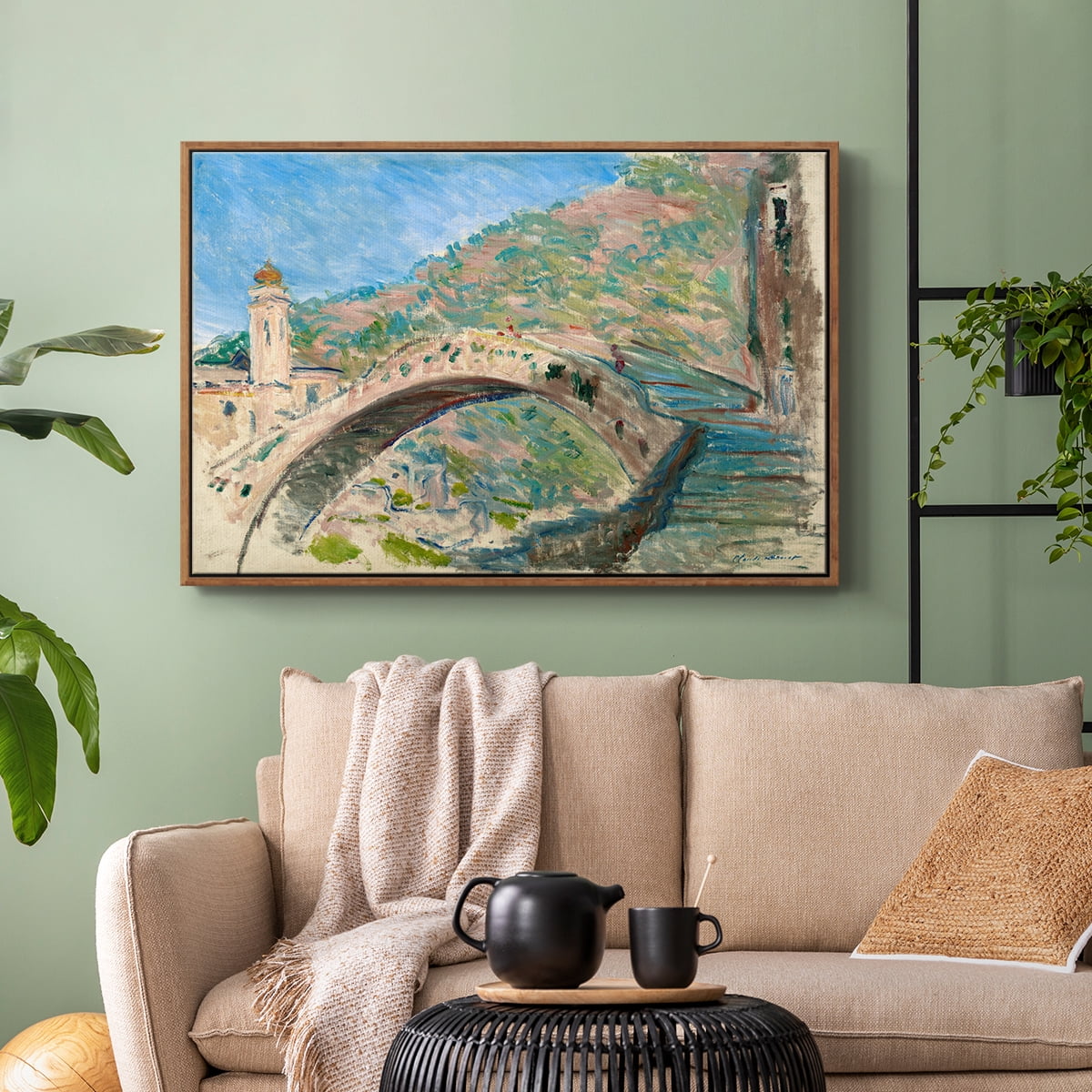 Vintage Landscape-CLIV By Wexford Home Framed in Walnut Wood Gallery Wrapped Canvas 27 in. x 41 in.