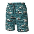 thumbnail image 4 of Logiee Modern Excavator Print Mens Swim Trunks Quick Dry Board Shorts,Breathable Hawaii Beach Shorts Swimwear Bathing Suits-Large, 4 of 6