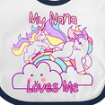thumbnail image 4 of Inktastic My Nana Loves Me Unicorn Girls Baby Bib, 4 of 4