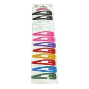 Large Snap Hair Clips Barrettes, Assorted Colors 12Pk