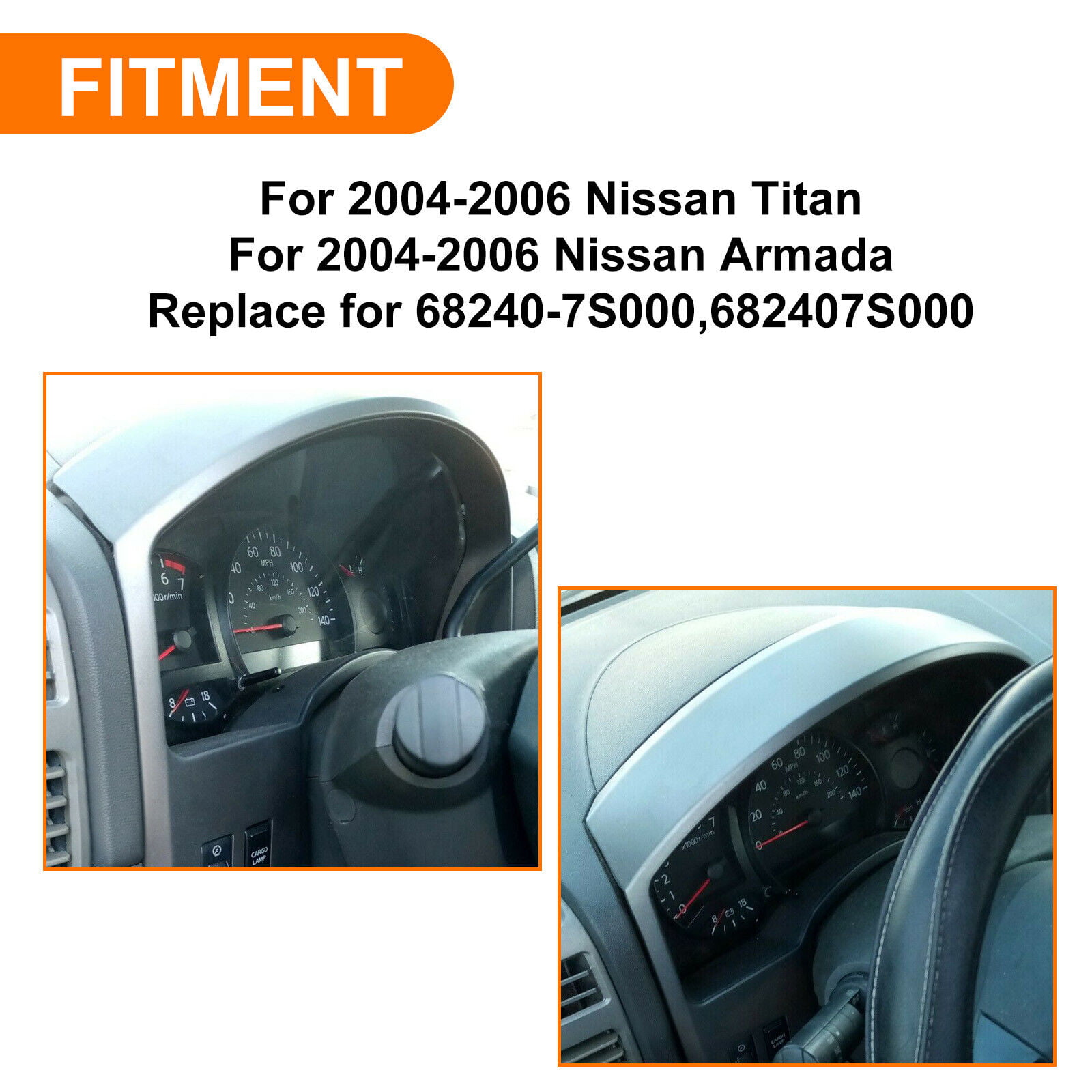 Kojem Instrument Cluster Dashboard Dash Panel Gauge Cover Bezel Trim for  Nissan 2004 2005 2006 Titan Armada