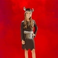 thumbnail image 3 of Brown and White Viking Girl Child Halloween Costume - Medium, 3 of 5