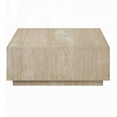 thumbnail image 3 of Deon Beige Travertine Square Coffee & End Table with Fixed Top, 3 of 5