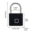thumbnail image 3 of Fingerprint Padlock, Digital Lock Portable Security, Keyless Entry, USB Rechargeable, Alloy Steel Construction, for Gym Lockers, Luggage, Cabinets, Backpacks, 3 of 9