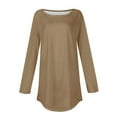 thumbnail image 5 of Baqcunre Womens Long Sleeve Tee Shirt Womens Blouses Dressy Casual Fall Hippie Tshirts Shirts Cute Tops Floral Tunics Tops Crew Neck Sweatshirts Crewneck Sweatshirts Plus Size Tops Khaki XXL, 5 of 5