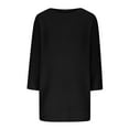 thumbnail image 5 of Women's Casual 3/4 Sleeve Loose Tunic Tops Solid Lightweight Knit Fall Pulover Sweater Blouses, 5 of 6