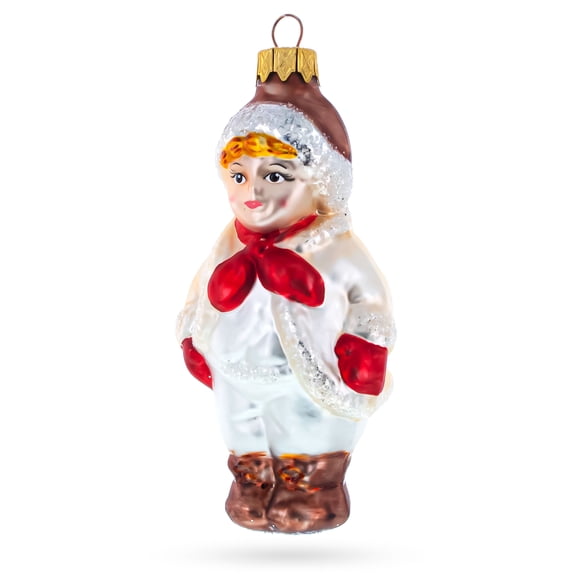 Boy Wearing Vintage Style Costume Glass Ornament