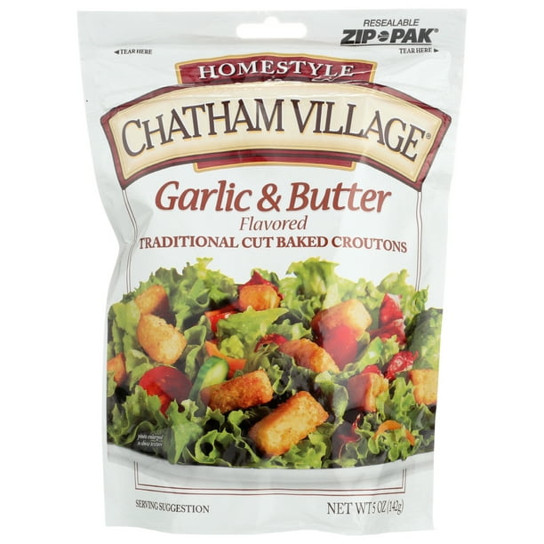 CHATHAM VILLAGE, CROUTONS, GARLIC & BUTTER TRADITIONAL CUT, 5 OZ