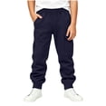 thumbnail image 3 of Boys Cargo Sweatpants Casual Soft Relaxed Fit Elastic Waist Kids Joggers Active Pants Navy 6-14 Years, 3 of 8