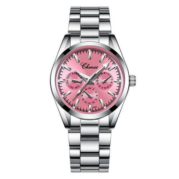 CHENXI Luxury Stainless Steel Watch For Women Pink Ladies Business Analog Watches Quartz Movement Relogio Feminino