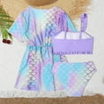 thumbnail image 3 of Girls Swimsuit 3 Pieces Bikini Set Swimwear Quick Dry Bathing Suit with Sun Protection Cover Up Beachwear Outfits for Summer Holiday, 3 of 6