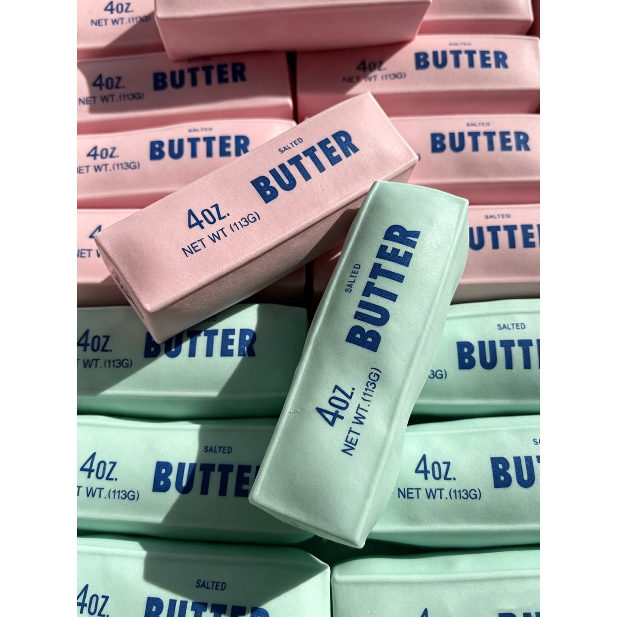 Mint Crunchy Butter Stick Squishy , Realistic 4oz Salted Butter Stress Squeeze Toy, Crispy Texture Moldable Food Sensory Toy for Kids Adults, Novelty Fidget Toy Desk Gift