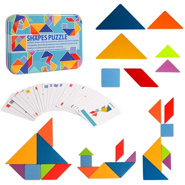 Montessori Puzzle Blocks Pattern Jigsaw Puzzle Sorting Stacking Games ...