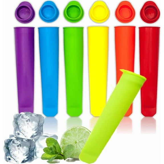 RUseeN Popsicles Molds, 6 PCS Multi Colors Popsicle Maker with Lids for Kids, Popsicle Molds for DIY, Frozen Silicone Popsicle Bags Ice Pop Mold for Popsicles/Yogurt Sticks/Jelly/Chocolates