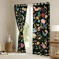 thumbnail image 3 of jejeloiu Colorful Flower Black Out Curtains,Rustic Floral Curtains Pack of 2 (42x63 Each),Ink Painting Art Bedroom Curtains For Men Women,Luxury Bedroom Decor, 3 of 6