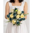 thumbnail image 5 of 10pcs Artificial Silk Roses Fake Flowers Bouquet Long Stems for Wedding Home Party Decoration(Yellow), 5 of 5