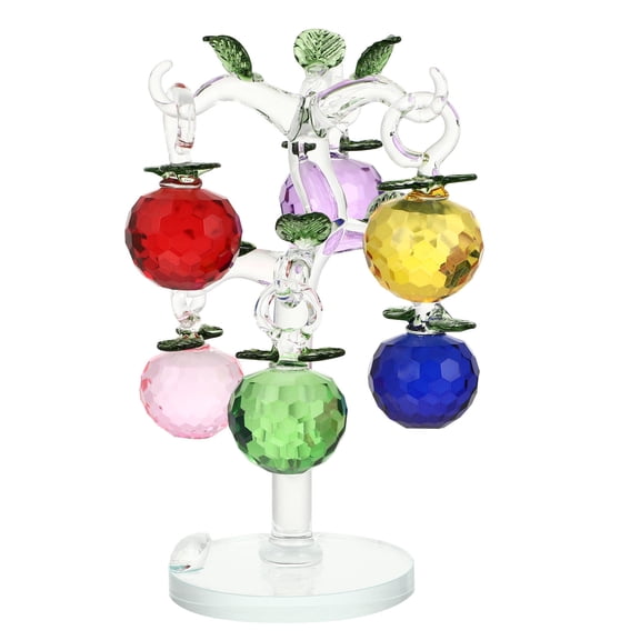 COSMOBETTY Decorative Crystal Tree with Multi Colored Apples for Home Display and Photography Props
