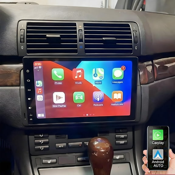 Eforcase 4 64G 8 Core Car Radio for BMW E46 1999-2005 - Wireless Carplay and Android Auto - 9 Inch Touchscreen Android Car Stereo with DSP/Multiple UI/GPS/WiFi/SWC   AHD Backup Camera