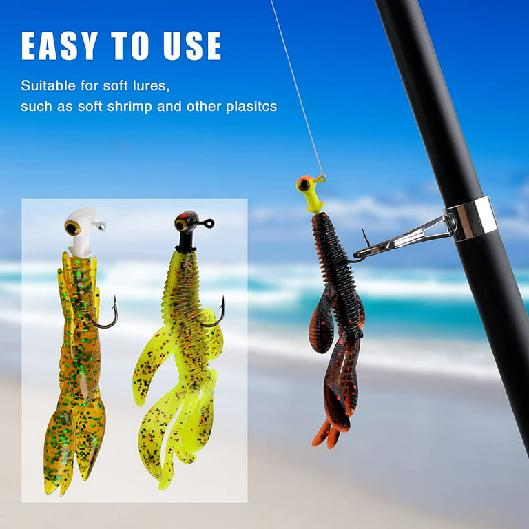 Fishing Jig Head Hooks Kit Painted Jig Hook with Double Eye Glow Crappie  Jig Hooks Set Bass Jig Head Hooks, 30PCS 1/8oz 