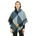 thumbnail image 3 of SPRING PARK Women Winter Square Plaid Scarf Warmer Shawl Ladies Plaid Blanket Knit, 3 of 8