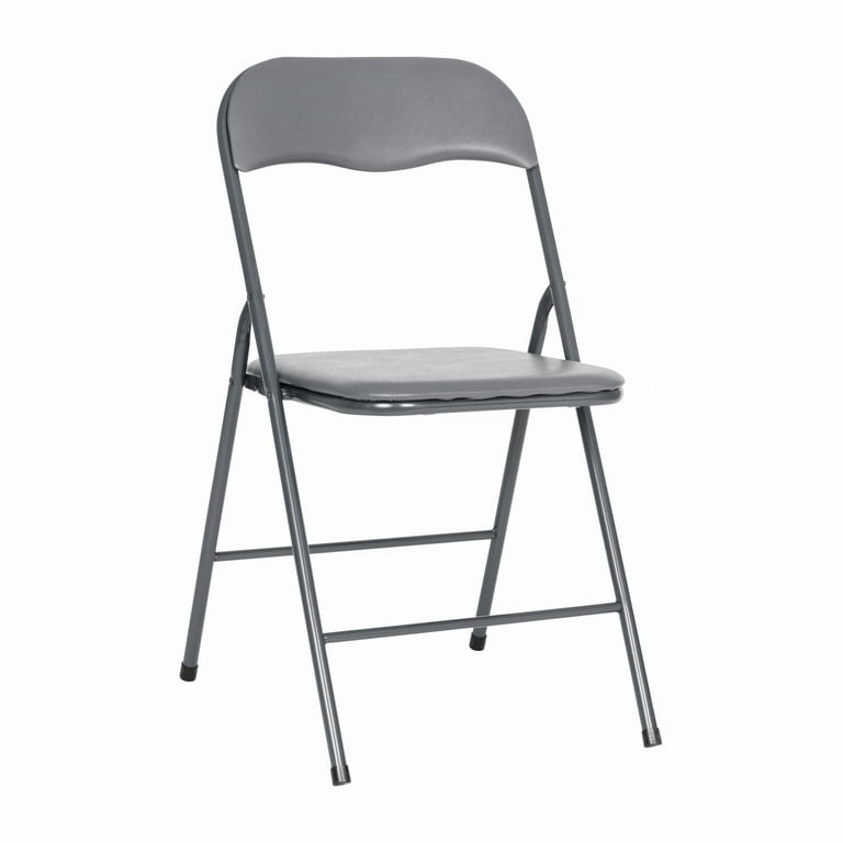 BizChair 5 Piece Metal Foldable Indoor Gray Folding Card Table and