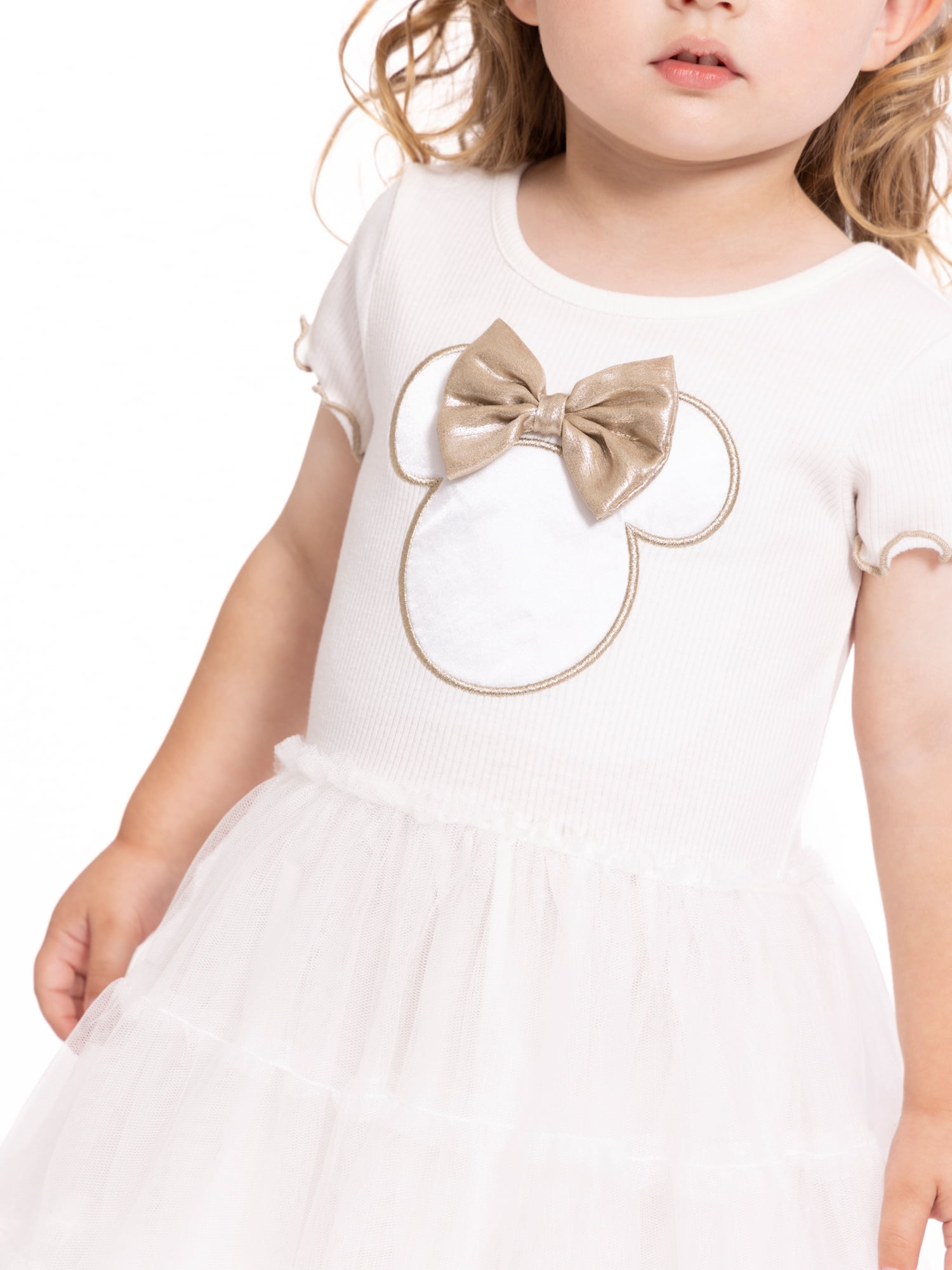Minnie Mouse Toddler Girls' Bow Tutu Dress with Short Sleeves, Sizes 12M-5T